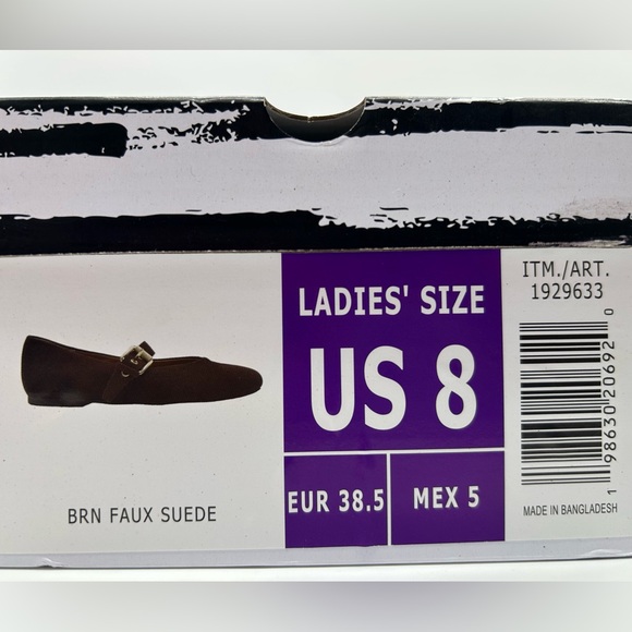 DV by Dolce Vita Mauryce Brown Faux Suede Mary Jane Flats Gold Buckle Size 8 NWT - Picture 9 of 11